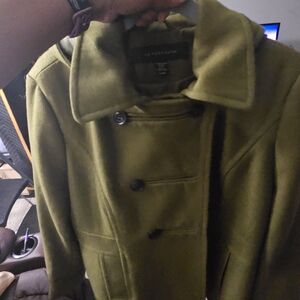 Apostrophe Olive Double-Breasted Pea Coat